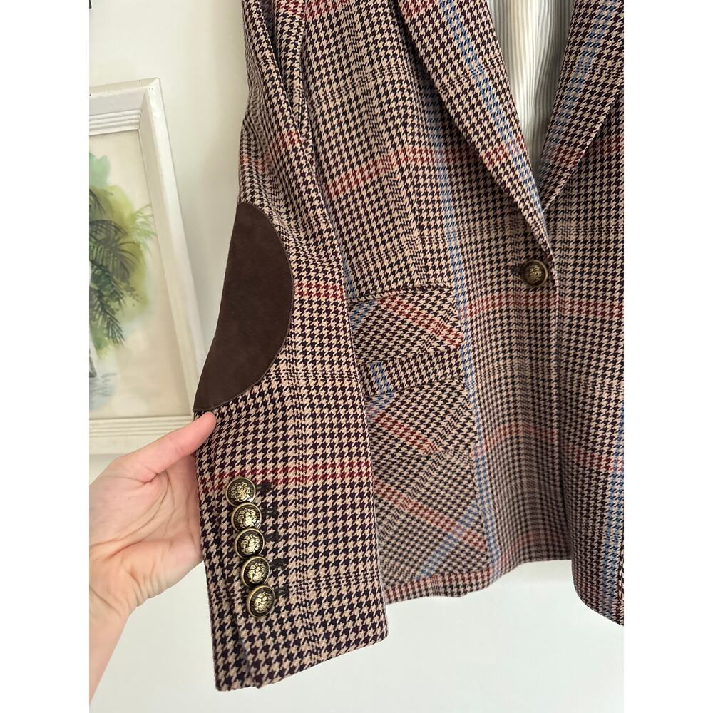 VERONICA BEARD Destry Houndstooth Plaid Dickey Jacket Blazer Size 4 - Picture 5 of 8